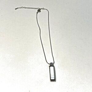 Lia Sophia Silver Tone Necklace Reversible Black White Pendant 16-19" Free Ship